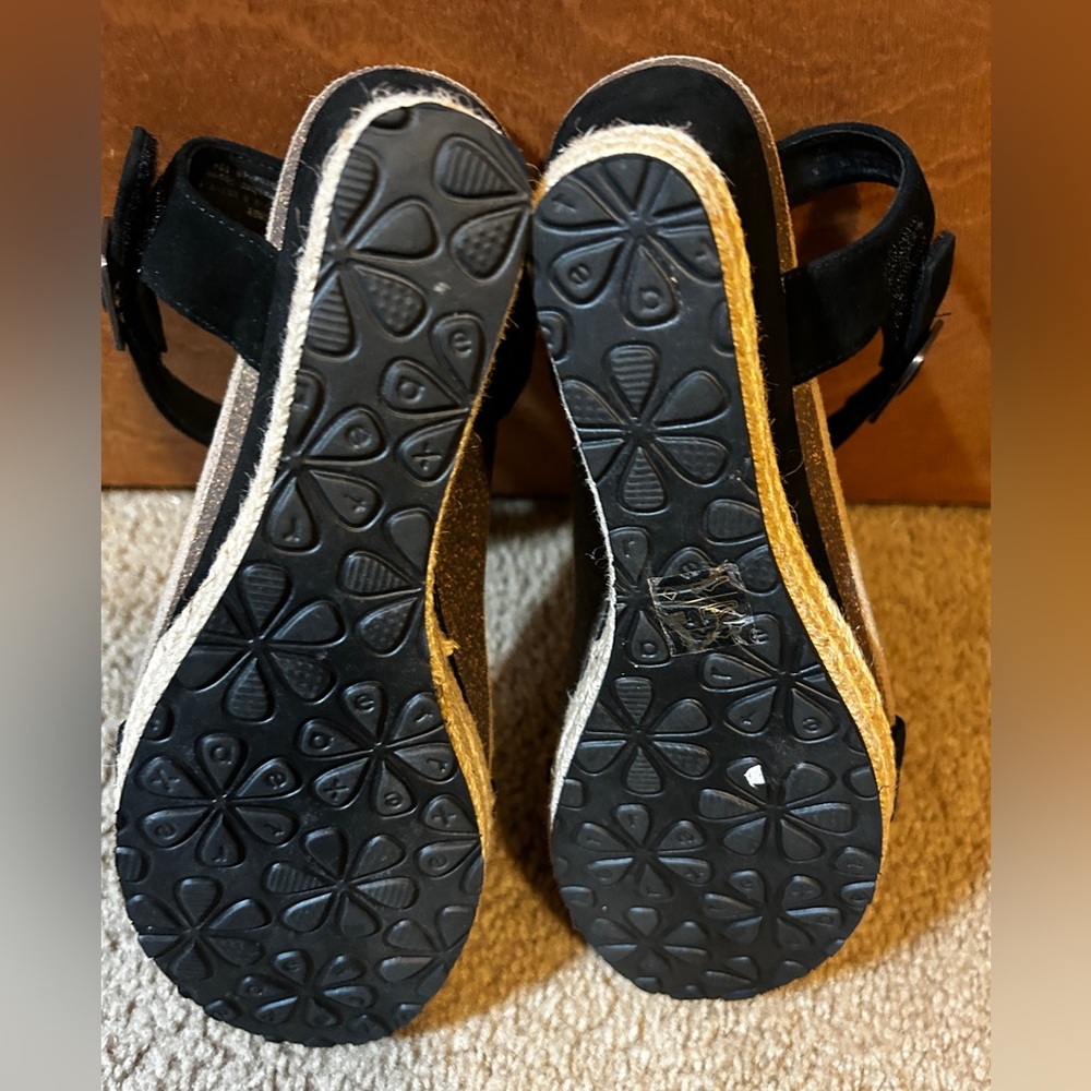 Aetrex Womens Sydney Wedge Sandal Black Size 9,5 US / 40 EU Espadrilles Boho New - Picture 15 of 16